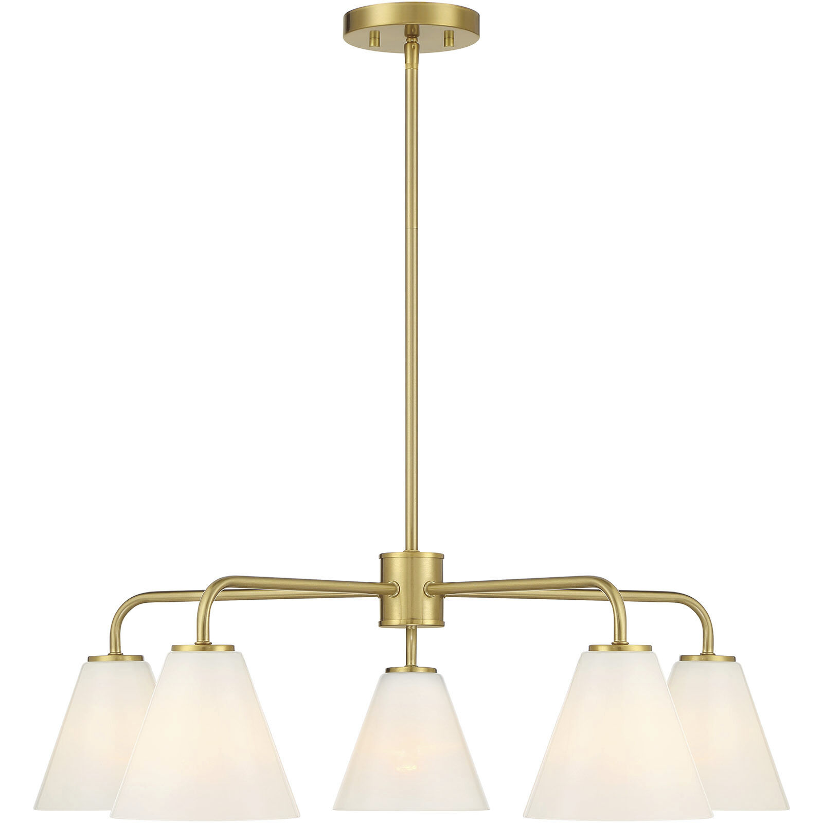 Blair 5 Light 30 inch Warm Brass Chandelier Ceiling Light